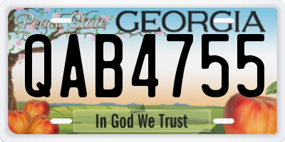 GA license plate QAB4755