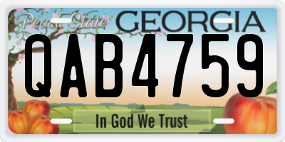 GA license plate QAB4759