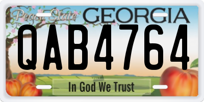 GA license plate QAB4764