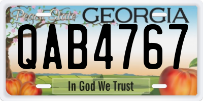 GA license plate QAB4767