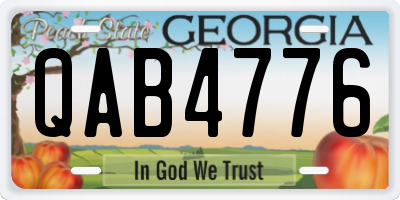 GA license plate QAB4776