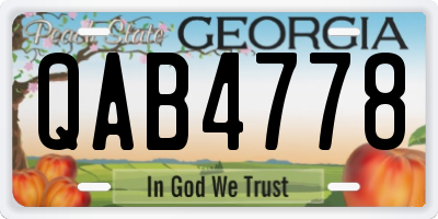 GA license plate QAB4778