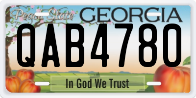 GA license plate QAB4780