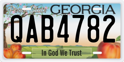 GA license plate QAB4782
