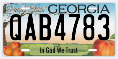 GA license plate QAB4783