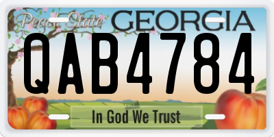 GA license plate QAB4784