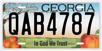 GA license plate QAB4787