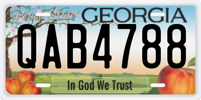 GA license plate QAB4788