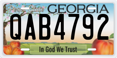 GA license plate QAB4792