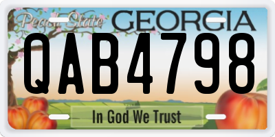 GA license plate QAB4798