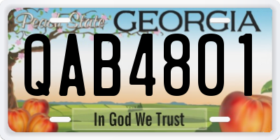 GA license plate QAB4801