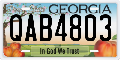 GA license plate QAB4803