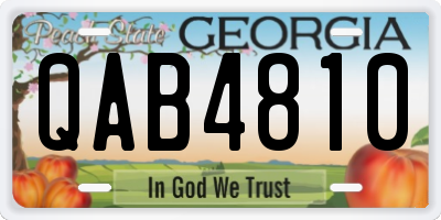 GA license plate QAB4810
