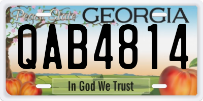 GA license plate QAB4814