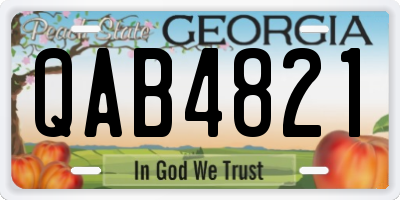 GA license plate QAB4821