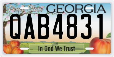 GA license plate QAB4831