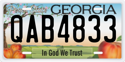 GA license plate QAB4833