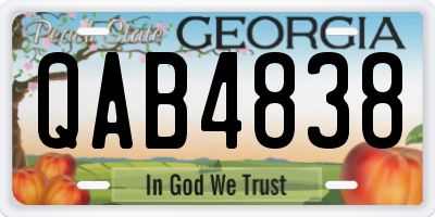 GA license plate QAB4838