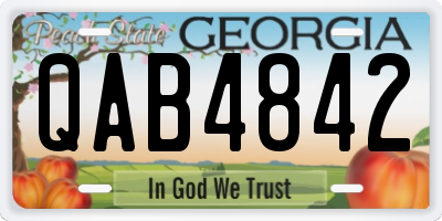 GA license plate QAB4842