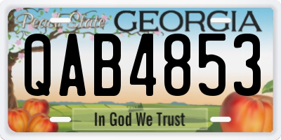 GA license plate QAB4853