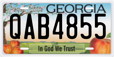 GA license plate QAB4855