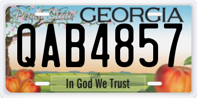 GA license plate QAB4857