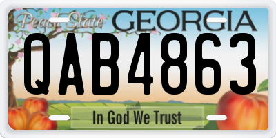 GA license plate QAB4863