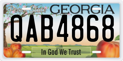 GA license plate QAB4868