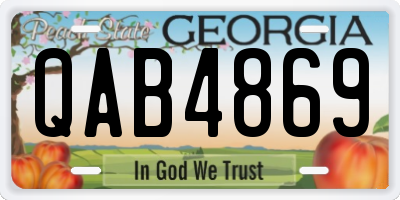 GA license plate QAB4869