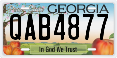 GA license plate QAB4877