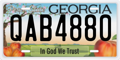 GA license plate QAB4880