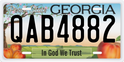 GA license plate QAB4882