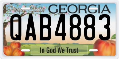 GA license plate QAB4883