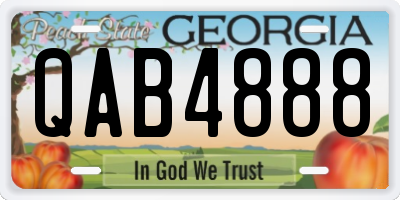 GA license plate QAB4888