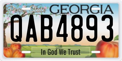 GA license plate QAB4893