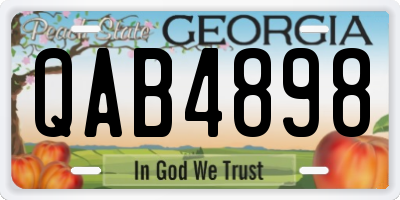 GA license plate QAB4898
