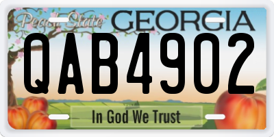 GA license plate QAB4902