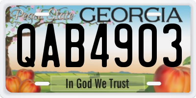 GA license plate QAB4903