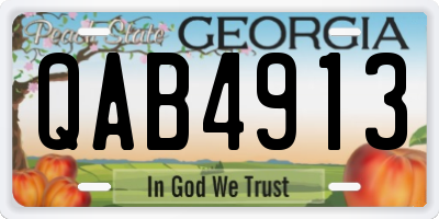 GA license plate QAB4913