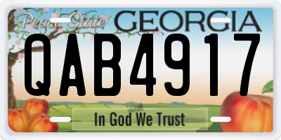 GA license plate QAB4917