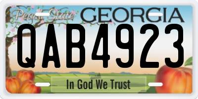 GA license plate QAB4923
