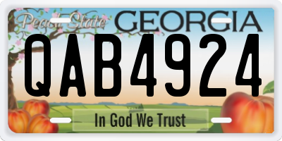 GA license plate QAB4924