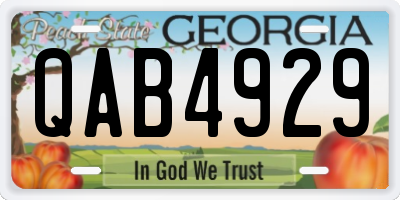 GA license plate QAB4929