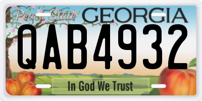 GA license plate QAB4932