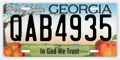 GA license plate QAB4935