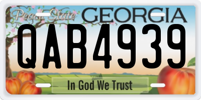 GA license plate QAB4939