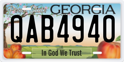 GA license plate QAB4940