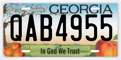 GA license plate QAB4955