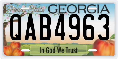 GA license plate QAB4963