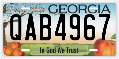 GA license plate QAB4967